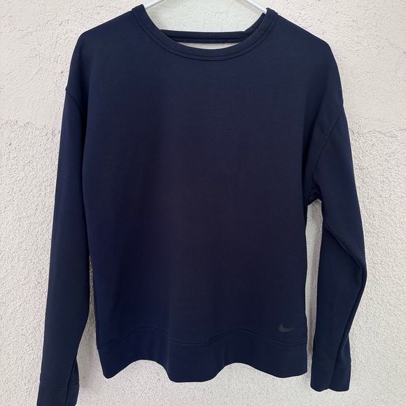 Nike dri fit pullover navy blue sweater open back - Picture 1 of 7